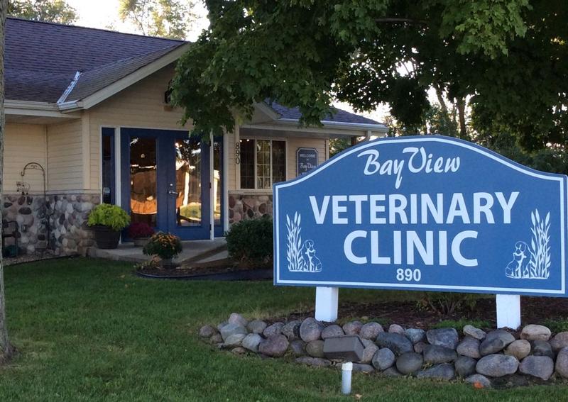 Carousel Slide 1: Bay View Veterinary Clinic Exterior Sign